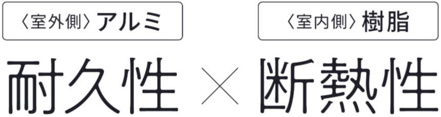 アルミの耐久性×樹脂の断熱性